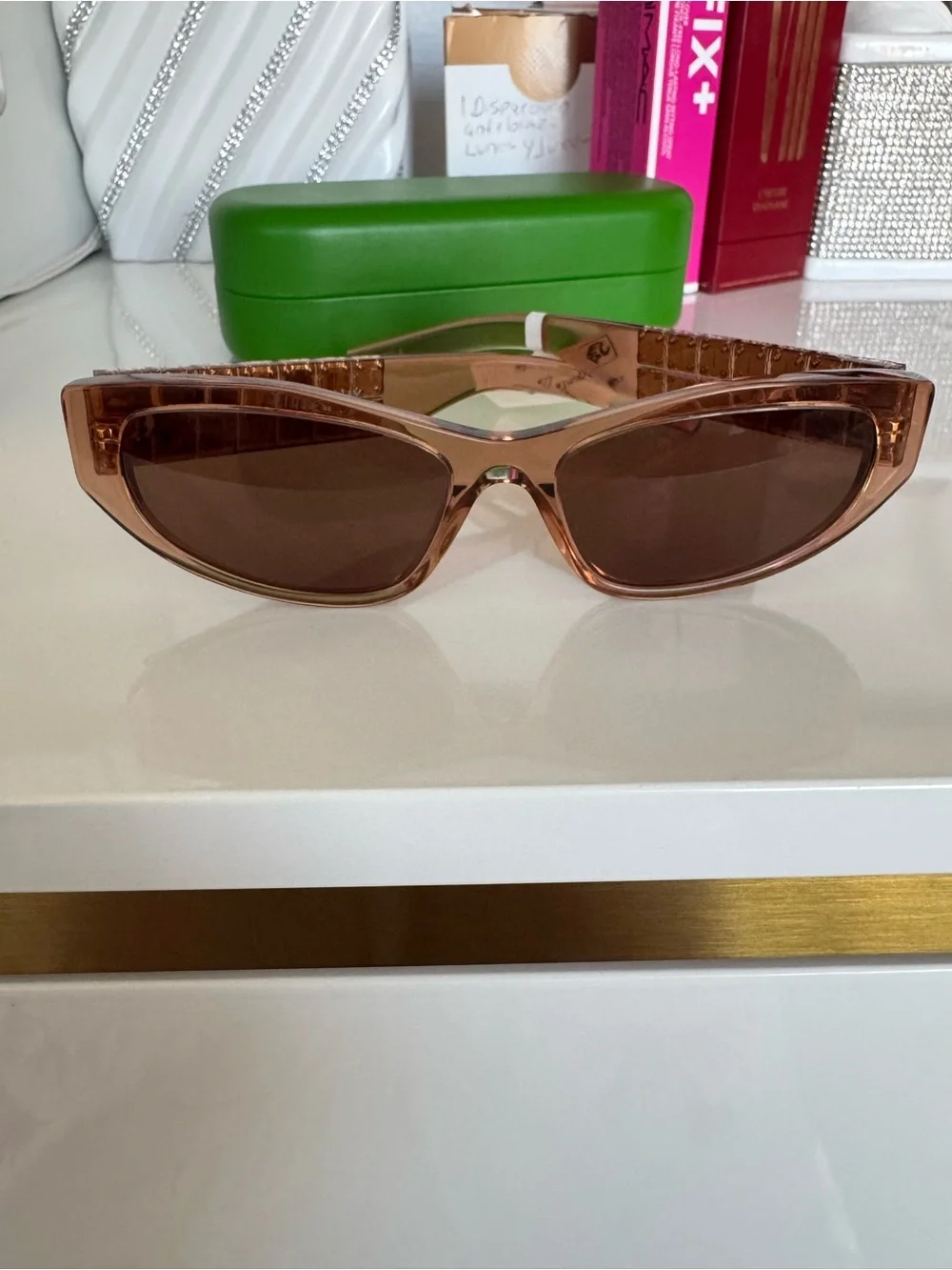 Givenchy Brown Crystal-Embellished Cat-Eye Sunglasses